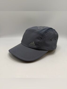 Adidas Gray Running Hat Adjustable Strapback Athletic Mens Cap One Size